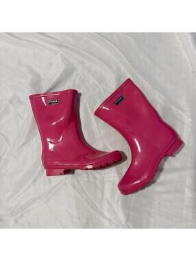 Roma Bright Pink Glossy Short Rain Boots
